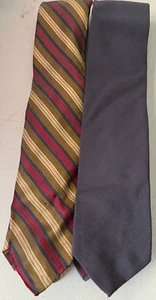 Lor of 2 Vintage Roberts Boys Shop Men's Ties Stripes/Blue - Picture 1 of 6