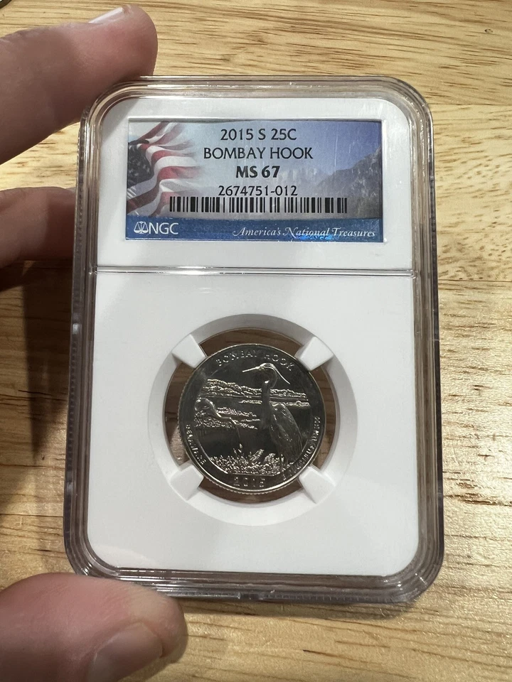 2015-S BOMBAY HOOK Parks Quarter NGC MS-67, 4751, Free Shipping - Image 1 of 2