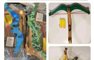 2 PACK WOODEN ARCHERY CROSSBOW TOY Random Style SENT - Picture 1 of 9