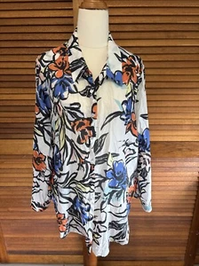 Maggie T Cotton Silk Blend Shirt Size 12/14 - Picture 1 of 11