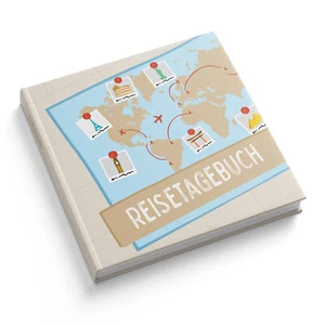 itenga Reisetagebuch Weltkarte Urlaub Erinnerung Fotoalbum Unterkunft Hotel 21cm - Bild 1 von 2