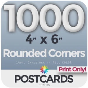 1000 POSTALES/FLYERS A TODO COLOR 4"X6" - Esquinas redondeadas - IMPRESIÓN SOLO ENVÍO GRATUITO - Imagen 1 de 10