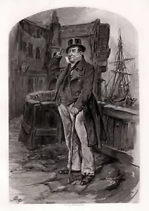 Captain Cuttle de Dickens Dombey and Son 1892 Goupil fotograbado de colección - Imagen 1 de 4