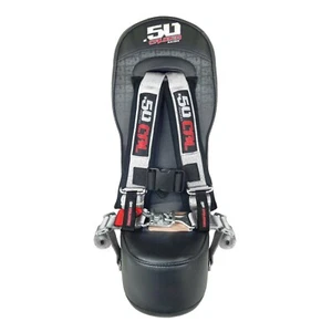 Calibre 50 Racing Polaris General asiento de bache medio 2" arnés 4 puntos plateado EE. UU. - Imagen 1 de 7