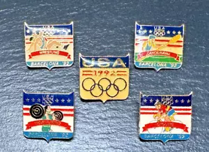 BARCELONA OLYMPICS '92 USA PINS-TEAM WRESTLING WEIGHTLIFTING CYCLING CANOE G118 - Picture 1 of 18
