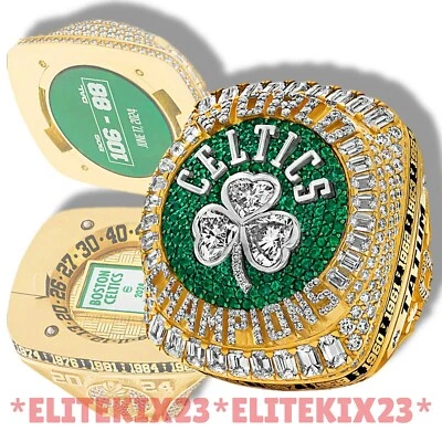 2024 BOSTON CELTICS NBA CHAMPIONSHIP JAYSON TATUM JAYLEN BROWN + DISPLAY CASE - Image 1 of 3