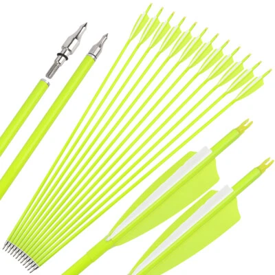 Archery 30" Carbon Arrows SP500 600 Feathers Hunting Compound Recurve Bow Target - Image 1 of 4