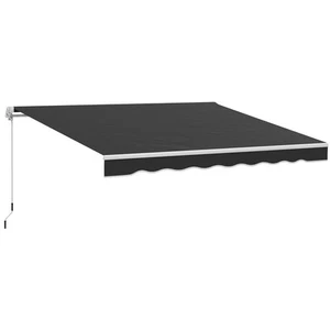 Outsunny Garden Sun Shade Canopy Retractable Awning, 2.5 x 2m, Black - Picture 1 of 11