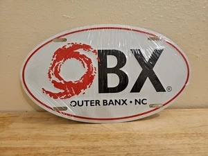 Oval OBX Outer-Banks Aluminum License Plate Hurricane North Carolina, USA - Picture 1 of 2
