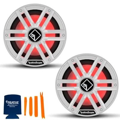 Rockford Fosgate 2 M2D2-10S White Color Optix Marine Dual 2-Ohm 10" Subwoofers - Image 1 of 4