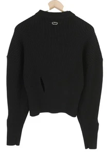 DIESEL M-Sylvania Womens Jumper S Black Wool Knit Belted Cut-Out RRP€195 - Picture 1 of 16