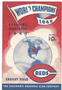 1941 baseball program Cincinnati Reds St. Louis Cardinals Johnny Mize unscored - Picture 1 of 4