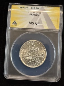 1960 Frankreich 5 Francs Silber Ms64 Anacs Stempelglanz - Bild 1 von 24