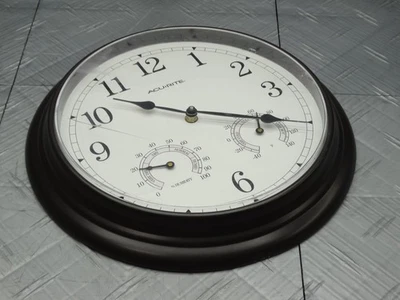 ACURITE 13in Outdoor Clock with Thermometer and Humidity - Image 1 of 4