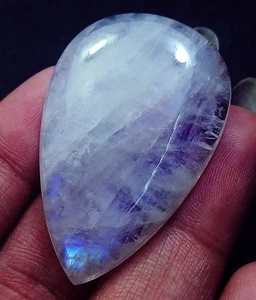 100% Natural White Rainbow Moonstone 73.00 Ct Loose Gemstones Certified - Picture 1 of 6
