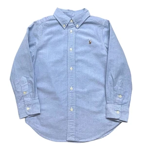 Ralph Lauren Sz 5 Little Boys Cotton Oxford Shirt Color Light Blue EUC School - Picture 1 of 5