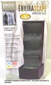 NEW NIB HOMEDICS ENVIRASCAPE SPARKLING FALLS W/ LIGHT Tabletop Fountain WFL-SPKL - Picture 1 of 4