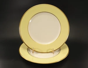 Juego de 2 PLATOS DE CENA amarillos Flintridge China Sylvan California vintage retirados - Imagen 1 de 7