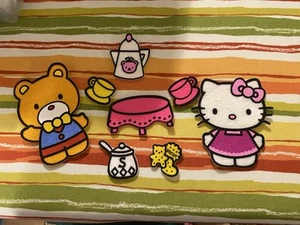 VTG Sanrio Hello Kitty Felt Kids Replacement Items with Tea Time Story Pieces - Picture 1 of 3