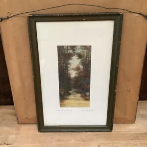 Vintage Photograph Framed The Autumn Woods by Fred Thompson Sepia Colorized