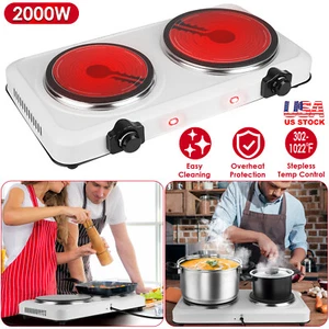 2000W Electric Infrared Dual Burner Heating Hot Plate Stove Portable Hot Stove - Picture 1 of 10