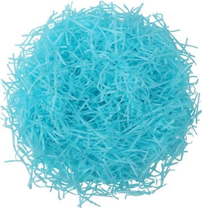 Easter Basket Filler Shredded Paper,7 Oz Blue Crinkle Cut Paper Shred Filler Raf - Picture 1 of 7