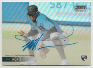 2021 Stadium Club Chrome Autographs RC #SCCAV-MH Monte Harrison Marlins - Bild 1 von 2