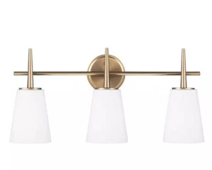 Generation Lighting Wall Bathroom Vanity 3-Light 24.5"X12" Modern Satin Brass - Picture 1 of 5