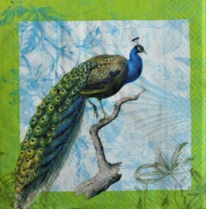4 servilletas de papel individuales para mesa de artesanía decoupage pavo real pájaro 64 - Imagen 1 de 2