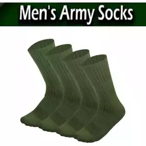 4 Pairs Men's Army Military Boot Socks Combat Trekking Hiking Size 10-13 ,13-15