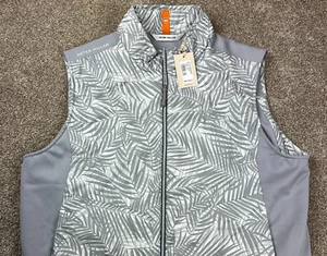 Gilet Peter Millar Crown Sport Golf Tropical Fuse Elite Full Zip Nuovo con etichette Grigio Taglia XL - Foto 1 di 10