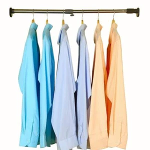 Adjustable Shower Curtain Rod Wardrobe Tension Rail 28-47 Inch Gray - Picture 1 of 7