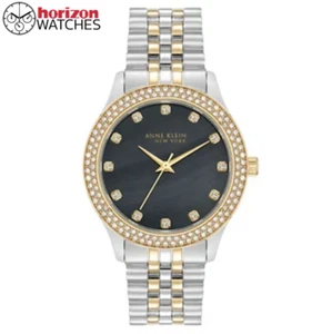 Anne Klein York Stainless Gold-Tone Watch Mother-of-Pearl Dial - 12/7743BMTT - Picture 1 of 10