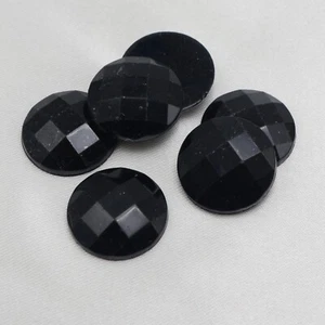 50 Black Flatback Acrylic Rhinestone Round Gem Beads 18mm No Hole - Picture 1 of 5