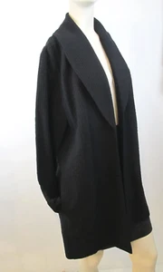 $338 Chaqueta EILEEN FISHER Talla L Negra Algodón Tencel Texturizada Nueva con Etiquetas - Imagen 1 de 9