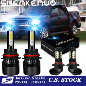 For Ford Explorer Sport Trac 2001-2005 blue LED Headlight + Fog Light Bulbs Kit - Picture 1 of 7
