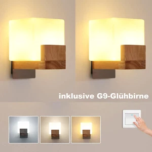 2X Wandleuchte Interieur 3000K-6500K 3-Farbige Dimmbar Wandlampe Wohnzimmer G9  - Bild 1 von 11