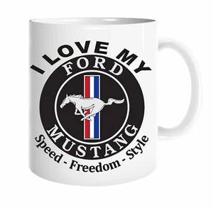 I Love My Ford Mustang Coffee Mug Ceramic Birthday Christmas Car Lover Gift - Picture 1 of 11