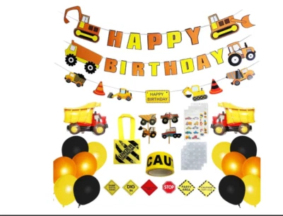 Строительные принадлежности для вечеринки на день рождения, украшения для дня рождения для мальчиков, упаковка 103 шт.  - Изображение 1 из 4