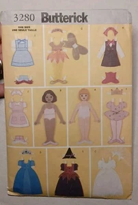 2001's Butterick 3280 Fabric "Paper" Doll & Cloths Pattern Uncut Traditional Kid - Picture 1 of 4
