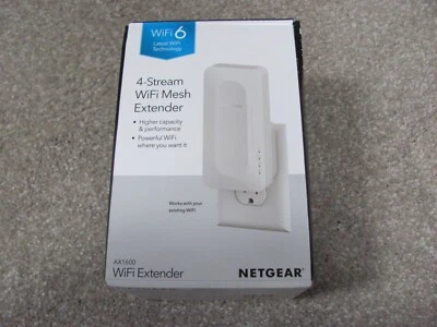 Brand New NETGEAR AX1600 4-Stream Wi-Fi Mesh Extender – White (EAX12-100NAS) - Image 1 of 4