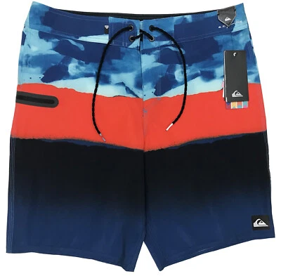 Para hombres QUIKSILVER Azul Naranja + Traje de Baño Board Shorts Bañador 34 NUEVO CON ETIQUETAS ¡WoW! Foto 1 de 4