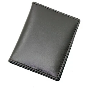 RFID Blocking Ultra Slim Minimalist Leather Wallet Mini Card Case UK 4022 Black - Picture 1 of 6