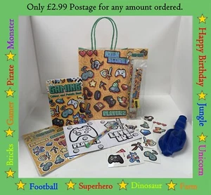 GAMING Pre Filled Party Bags - Boys Gamer Ready Made Birthday Gift Fillers - Picture 1 of 10