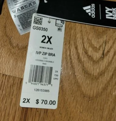 Adidas x Ivy Park Support Zip Bra GS0350 Black Size 2X or 3X (Plus Size) - Image 1 of 4