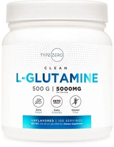 Type Zero 5X Strength L Glutamine Powder (500G) Pure L-Glutamine Supplement - Picture 1 of 4