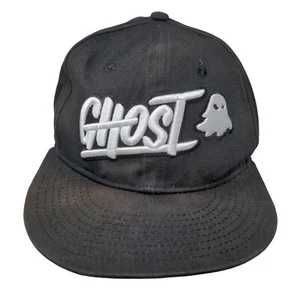 Ghost Snapback Hat Black One Size Embroidered Adjustable 6 Panel - Picture 1 of 7