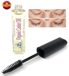 CASTOR OIL ORGANIC GROWS EYELASH SERUM HEXANE FREE BROW TREATMENT MASCARA TUBE - Picture 1 of 12