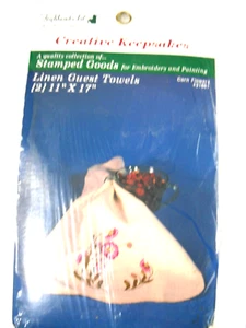 Linen Guest Towel Corn Flowers Stamped for Embroidery by Highland Art 31661 F1 - Picture 1 of 6