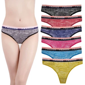 3 6 12 Pcs Lot Womens Floral Cotton Thongs Panties V-Back G-string Underwear - Picture 1 of 12